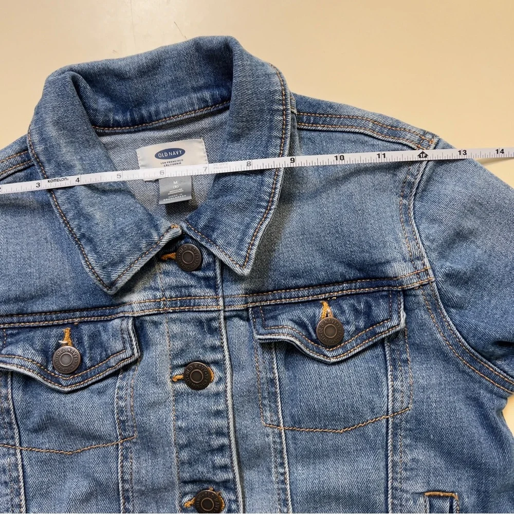 Old Navy Children Med Wash Blue Denim Stretch Cotton Blend Jean Jacket Size M/8